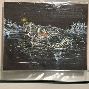 Alligator Night Scene 8x10 Art Print by Louisiana Artist